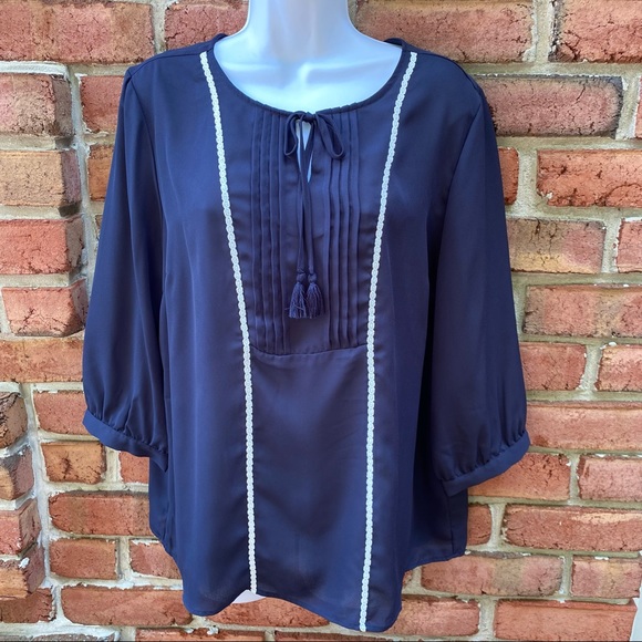 Christopher & Banks Skort Women's Sz Médium Navy Blue Skirt Pull On